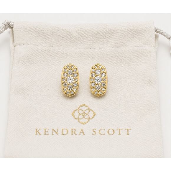 Kendra Scott Jewelry - Kendra Scott Grayson Crystal Stud Earrings White Crystal Gold
